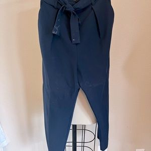 Top shop high waisted Capri pants with bow tie belt